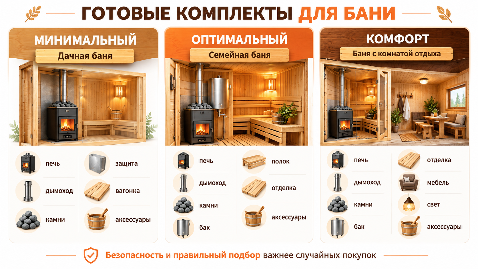 Готовые комплекты для бани